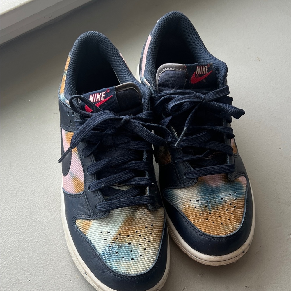 Nike GS Dunks Navy and Multicolor Sneakers
